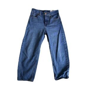 Women’s Gap Barrel High Rise Jeans Dark Wash Size 27 4P Relaxed Closet Staple